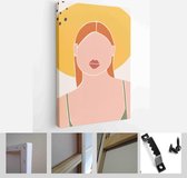 Set of backgrounds for social media platform, stories, banner with abstract shapes, fruits, leaves, and woman shape - Modern Art Canvas - Vertical - 1647144955 - 40-30 Vertical