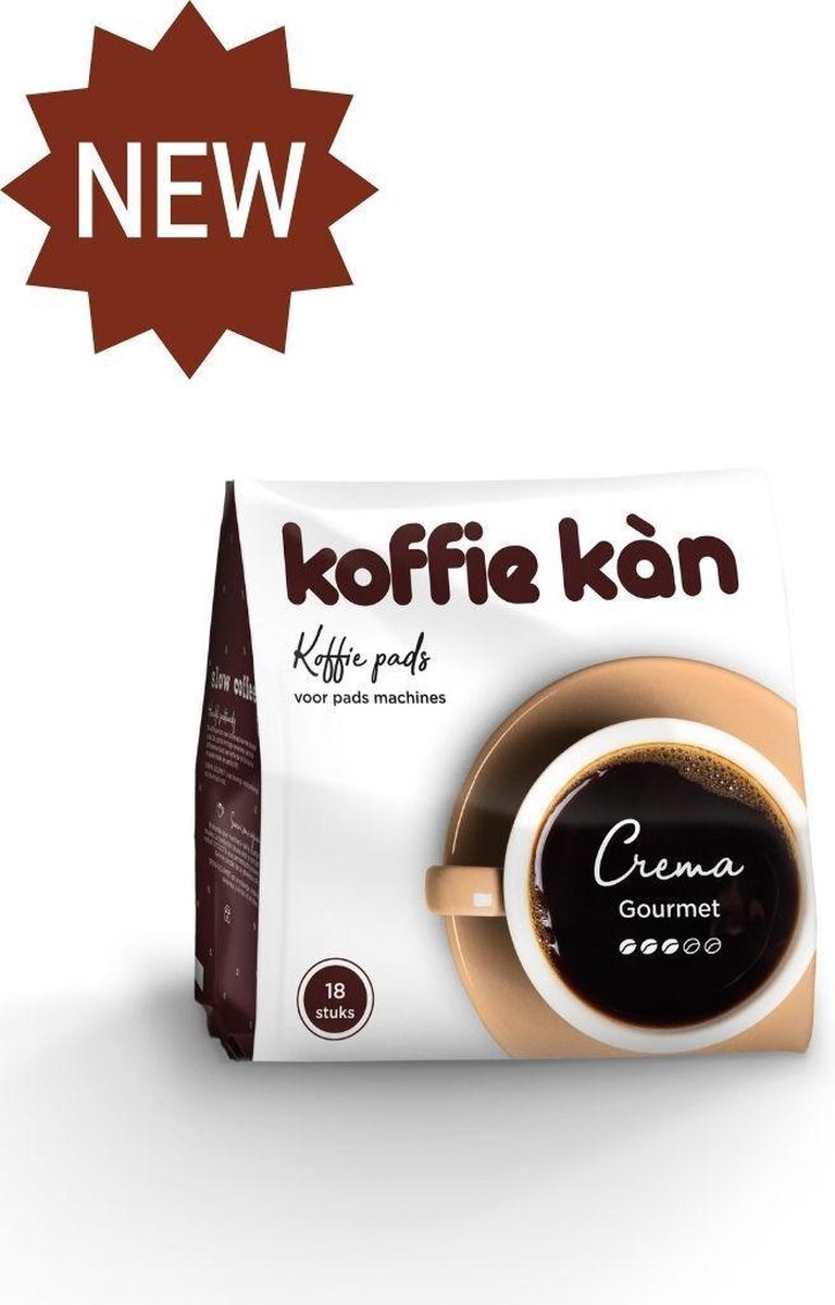 Goedkoopste Koffie Kàn - koffiepads Crema Gourmet - 10 x 18 pads