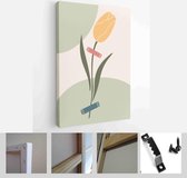 Set of abstract man and female shapes and silhouettes. Abstract couple portraits in pastel colors. Collection of contemporary art posters - Modern Art Canvas - Vertical - 182523739