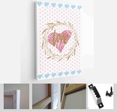 Happy Valentine's Day set cards. Handdrawn romantic lettering - Modern Art Canvas - Vertical - 1627077010 - 50*40 Vertical