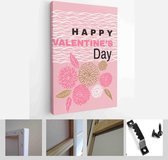 Happy Valentine's Day set cards. Handdrawn romantic lettering - Modern Art Canvas - Vertical - 1627077010 - 40-30 Vertical