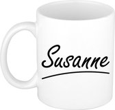 Susanne naam cadeau mok / beker sierlijke letters - Cadeau collega/ moederdag/ verjaardag of persoonlijke voornaam mok werknemers