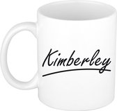 Kimberley naam cadeau mok / beker sierlijke letters - Cadeau collega/ moederdag/ verjaardag of persoonlijke voornaam mok werknemers