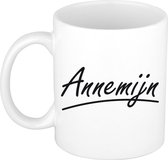 Annemijn naam cadeau mok / beker sierlijke letters - Cadeau collega/ moederdag/ verjaardag of persoonlijke voornaam mok werknemers