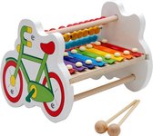 ZaciaToys Telraam Fiets 3 in 1 - Kralenspiraal - Xylofoon - Hout - Duurzaam - Houten speelgoed