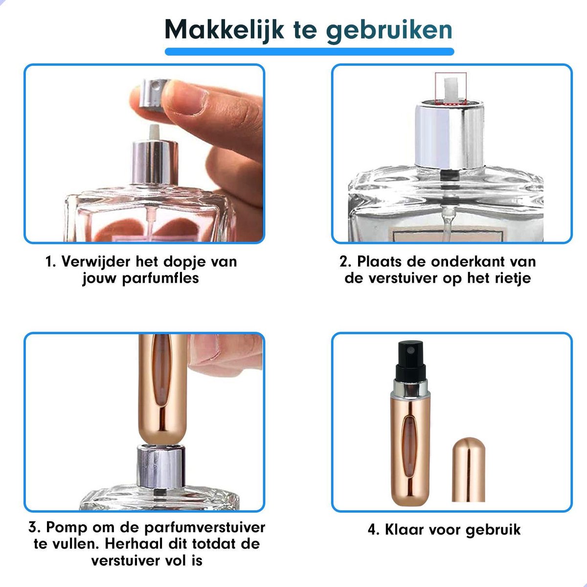 Mini Parfum Flesje | Lipstick Formaat Navulbare Parfum Verstuiver van Merkloos / Sans marque — cadeau in Verzorging - foto 2