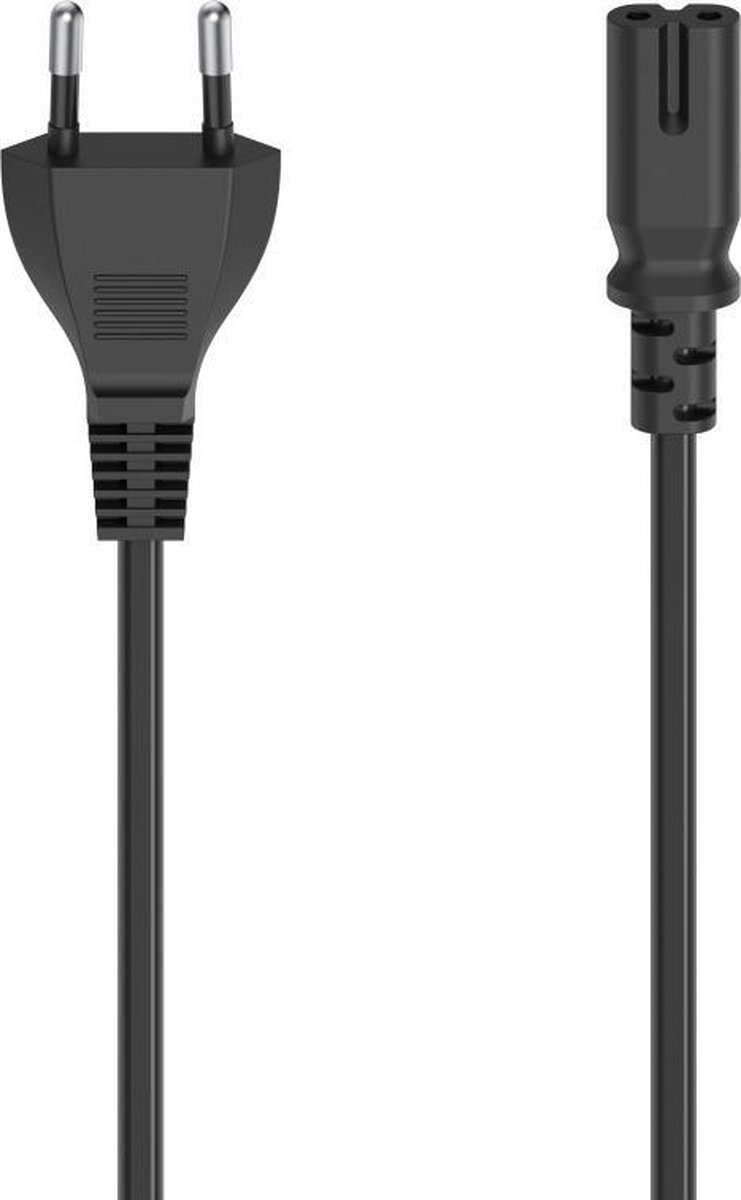 Hama Netsnoer, Euro-stekker - 2-pol.-koppeling (dubbele groef), 1,5 m