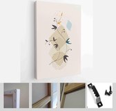 Abstract Botanical Organic Art Illustration. Set of soft color painting wall art for house decoration. Minimalistic canvas background design - Modern Art Canvas - Vertical - 195743