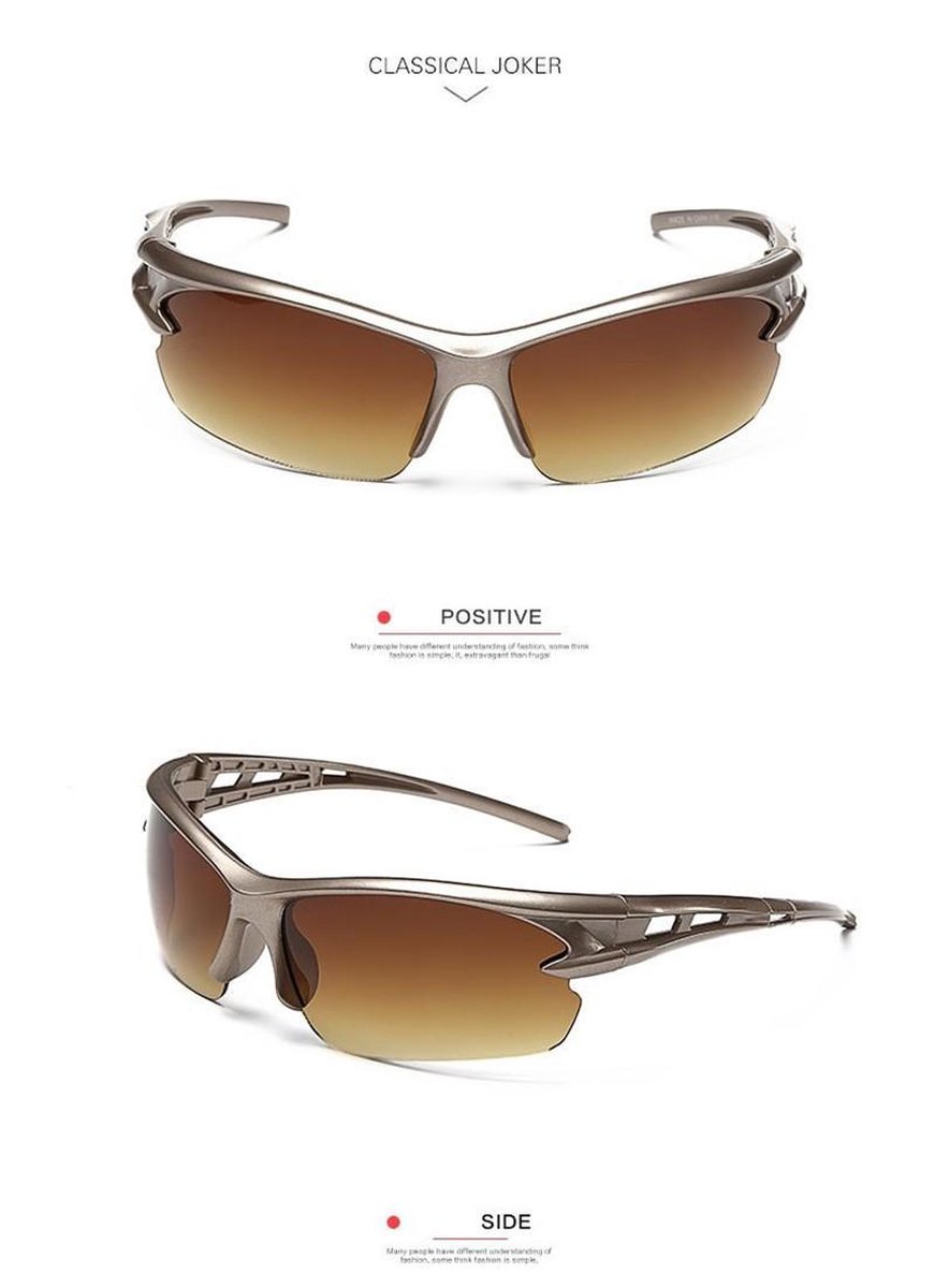 sport zonnebril UV400 outdoor (bruin-geel)