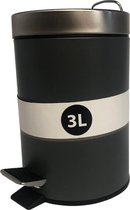Afvalemmer - Pedaalemmer - Vuilnisbak - 3 Liter  - RVS - Donker grijs
