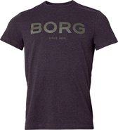 Björn Borg Logo T-Shirt Anthracite  - Shirt - Korte Mouw - Heren - Maat XL - Grijs Melange