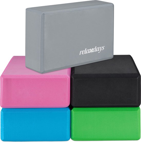 yogablok - set van 2 - foam - antislip - 8 x 23 x 15 cm - grijs van Core Balance — afbeelding 2