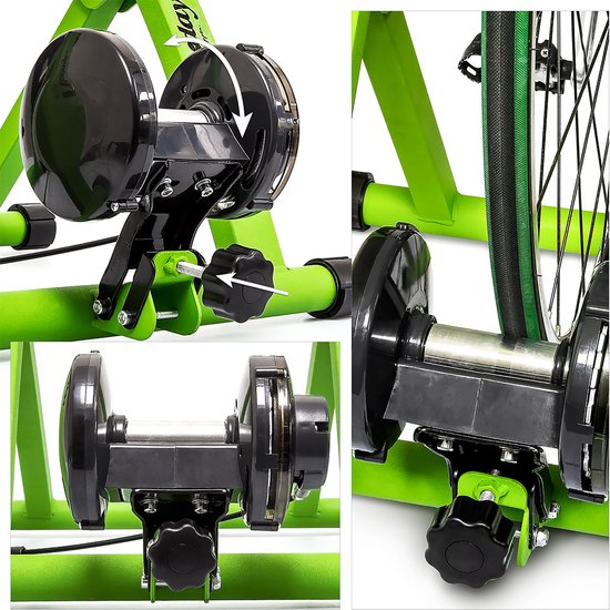 hometrainer fiets - 6 versnellingen - voor 26-28 inch - max. 120 kg - groen — afbeelding 2