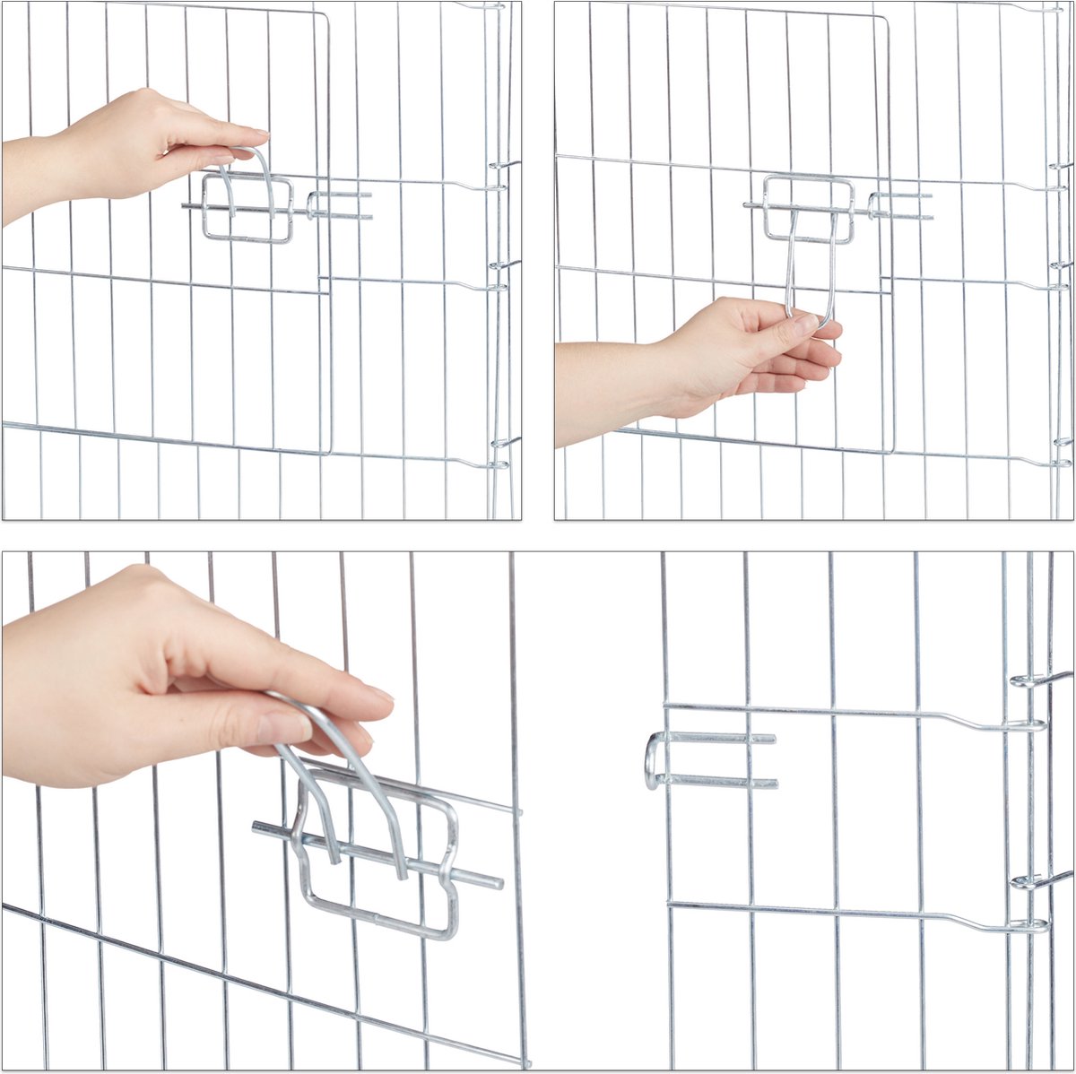 Konijnenren 8 panelen 60x150cm met net en bodem thumbnail 5