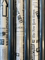 Rolletjes Inpakpapier Zwart Wit Newspaper- Breedte 50 cm - 300cm lang