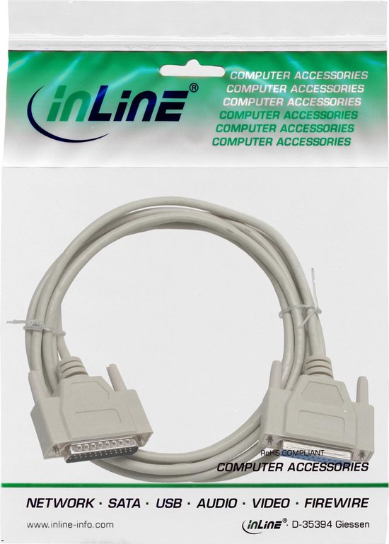 Premium seriële RS232 verlengkabel 25-pins SUB-D (m) - 25-pins SUB-D (v