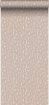 ESTAhome behang bloemmotief oudroze en wit - 139280 - 0.53 x 10.05 m
