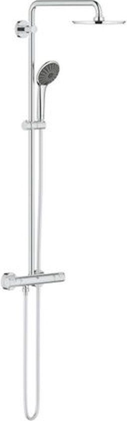 GROHE Vitalio Joy 310, Duschsystem Wassersparend (31cm Regendusche, Thermostat Mit Verbrühschutz, Mit Duschablage, Sicherheitssperre Bei 38°C, Duscharmatur Mit 3 Strahlarten), Chrom, 26401001 - View #10