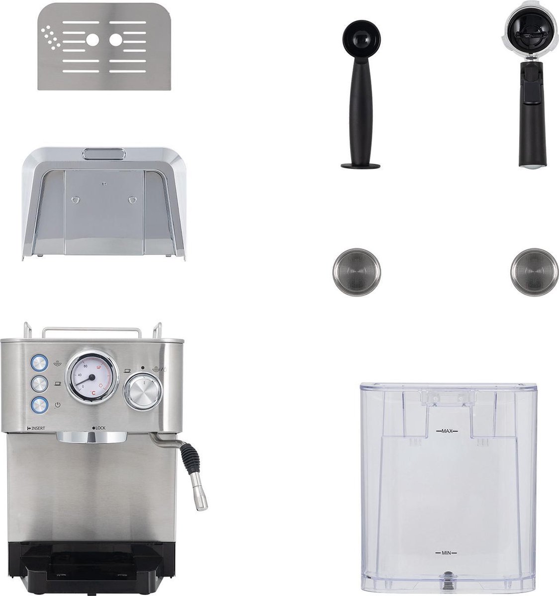CREATE Espressomachine Zilver - afbeelding 3