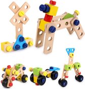 ZaciaToys Houten Bouwset zelf Assembleren - Constructiespeelgoed - Montessori - Educatief Speelgoed