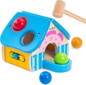 ZaciaToys Activiteiten Huis met Leerklok - Educatief Speelgoed - Houten Blokjes - Hamerspel - Kubus Baby - Vormenstoof - Motoriek - Ontwikkeling Peuter