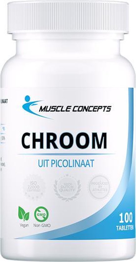 Chroom tabletten (Picolinaat) | Muscle Concepts - Mineralen supplement -  100 stuks | bol.com
