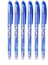 Jawes- Uitwisbare pennen- 6 stuks- Blauw- Inclusief 6 refill- Frixion pen- Uitwisbare pen- Pilot frixion- Erasable pen- Uitwisbaar- Uitgumbaar- Navul inkt- Rollerball pen- Gumbaar-