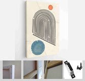 A trendy set of Abstract Hand Painted Illustrations for Postcard, Social Media Banner, Brochure Cover Design or Wall Decoration Background - Modern Art Canvas - Vertical - 19086990
