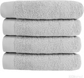 HOOMstyle Luxe Handdoek SET 4x - 650grs Soft Cotton - Extra dik - 60x110cm – Lichtgrijs – Voordeelset 4 stuks