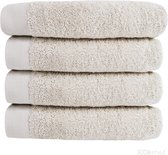 HOOMstyle Handdoeken Set - 60x110cm - 4 stuks - Hotelkwaliteit - 100% Katoen 650gr - Ecru / Kiezel