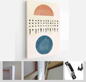A trendy set of Abstract Hand Painted Illustrations for Wall Decoration, Social Media Banner, Brochure Cover Design or Postcard Background - Modern Art Canvas - Vertical - 19376455