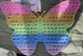 Fidget Toys- Popit XL - pop it XL - Vlinder - Butterfly - Glow in the dark - Rainbow - 40cm