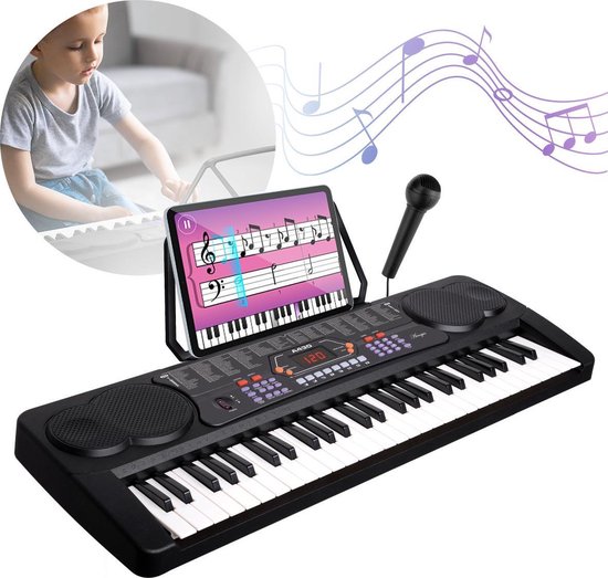 Áengus keyboard 54 toetsen, Piano met Microfoon - A430 | bol.com