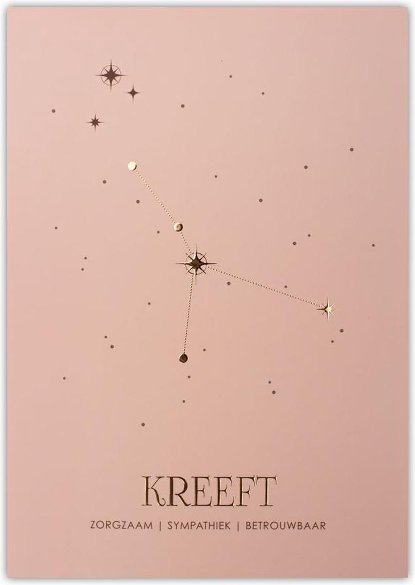 Sterrenbeeld poster Kreeft | A4 formaat | meisjes | Leukigheidjes
