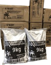 Kokosbriketten 2x9kg + GRATIS aanmaakblokjes, voordeel verpakking, S'MART, coco briquettes, Cocosbriketten met gratis aanmaakblokjes, kokosnootbriketten - Weber formaat briketten.