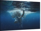 Olifant Onderwater - Foto op Canvas - 45 x 30 cm