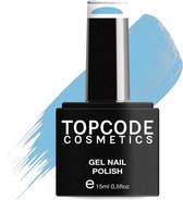 Blauwe Gellak van TOPCODE Cosmetics - Light Blue Sky - TCKE35 - 15 ml - Gel nagellak Nagellak Blauw Gellak blauw gellac