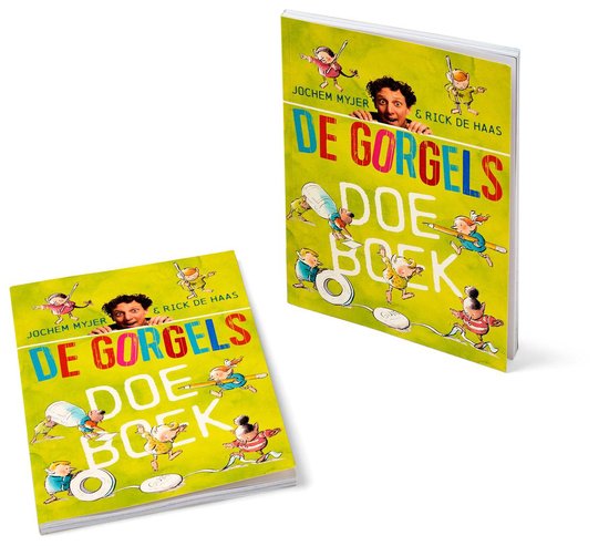 Twee boeken van De Gorgels Doe Boek van Jochem Myjer & Rick de Haas op een witte achtergrond.