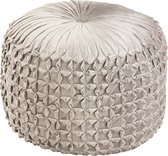 J-Line Poef Viva Rond Polyester Zilver