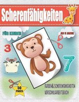 Färben & Scherenfertigkeiten Vorschularbeitsbuch für Kinder Alter 3-5: Farbiges Aktivitätsbuch zum Ausschneiden und Einfügen für Kleinkinder und Kinde