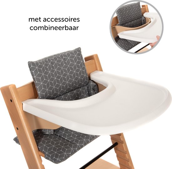 LaLoona Stokke Tripp Trapp Kussenset - Grijs Wit