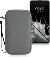 kwmobile Tasje voor smartphones L - 6,5" - Insteekhoesje van neopreen in steengrijs - Maat: 16,5 x 8,9 cm