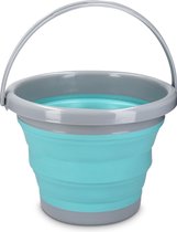 Seau Navaris - Seau silicone pliable - Capacité 5 litres - Seau de nettoyage/seau ménager/seau à soupe - Blauw