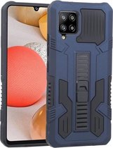 Voor Samsung Galaxy A42 5G Vanguard Warrior All Inclusive dubbele kleur schokbestendig TPU + pc-beschermhoes met houder (kobaltblauw)