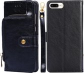 Ritstas PU + TPU Horizontale Flip Leren Case met Houder & Kaartsleuf & Portemonnee & Lanyard Voor iPhone 7 Plus (Zwart)