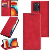 Voor Xiaomi Redmi Note 10 Pro 5G China / Poco X3 GT Retro-skin Zakelijke magnetische zuignap lederen tas met houder en kaartsleuven en portemonnee (rood)