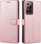 Voor Samsung Galaxy Note20 Ultra AZNS Huid Voelen Kalf Textuur Horizontale Flip Lederen Case met Kaartsleuven & Houder & Portemonnee (Rose Goud)