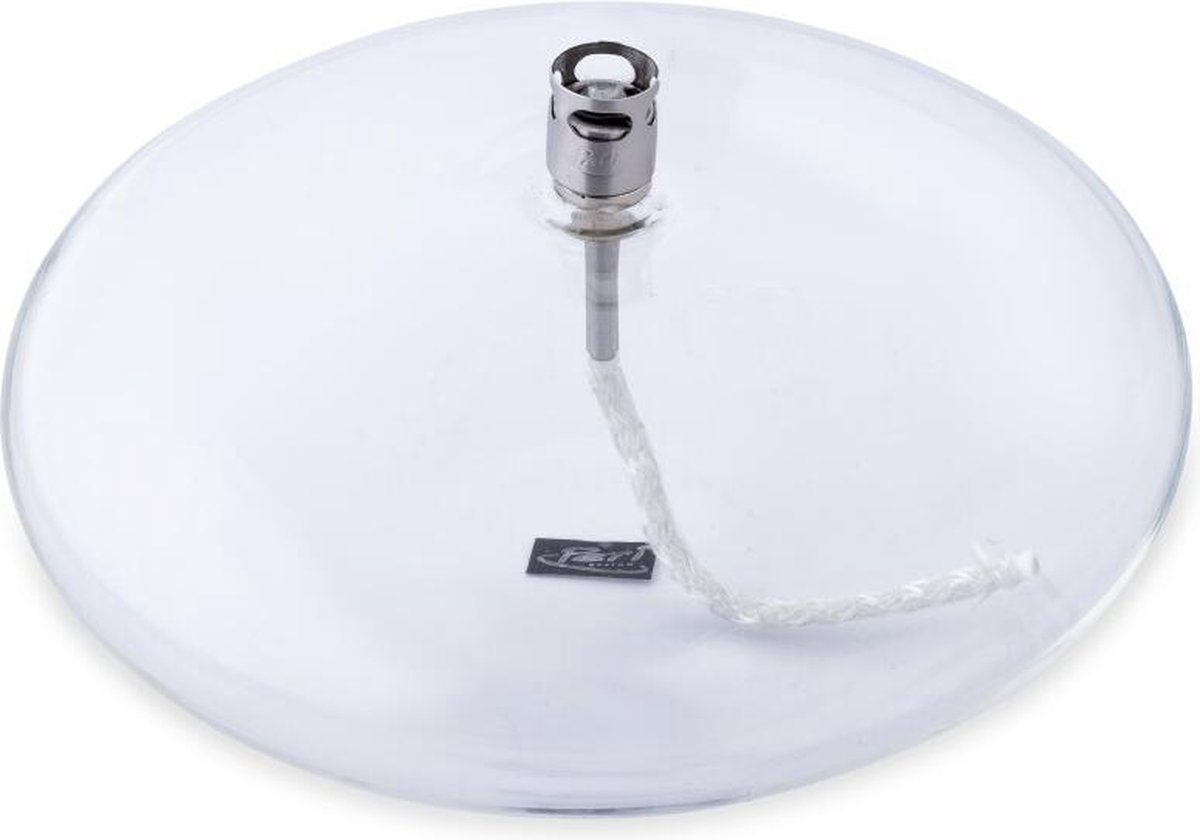 Olielamp - Disk - Peri - incl.Trechtertje - Ø 18 cm Glas - Glasvezel - Peri