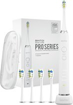 Bintoi® iSonic Pro Series D700 - Elektrische Tandenborstel - Ultra Whitening - 1 Handvat en 4 Opzetborstels - Oplaadbaar - Veilig voor douche - Gratis Reisetui - Wit