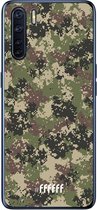 6F hoesje - geschikt voor OPPO A91 -  Transparant TPU Case - Digital Camouflage #ffffff
